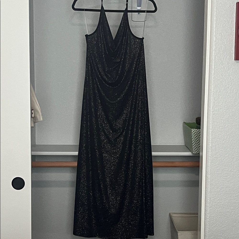 bebe Black Glitter Maxi Dress